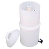 White plastic replacement filter housing with removable lid and central cylindrical element, designed for tabletop water filtration in emergency and appliance use.