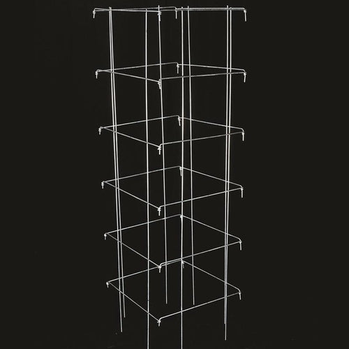 Handcrafted collapsible steel tomato cage with 9-gauge galvanized wire, designed for sturdy support of tomatoes, cucumbers, and vining flowers, featured in Farm, Garden & Tool, Seeds and Planting, USA Made, Best Sellers, and Promo Eligible collections.