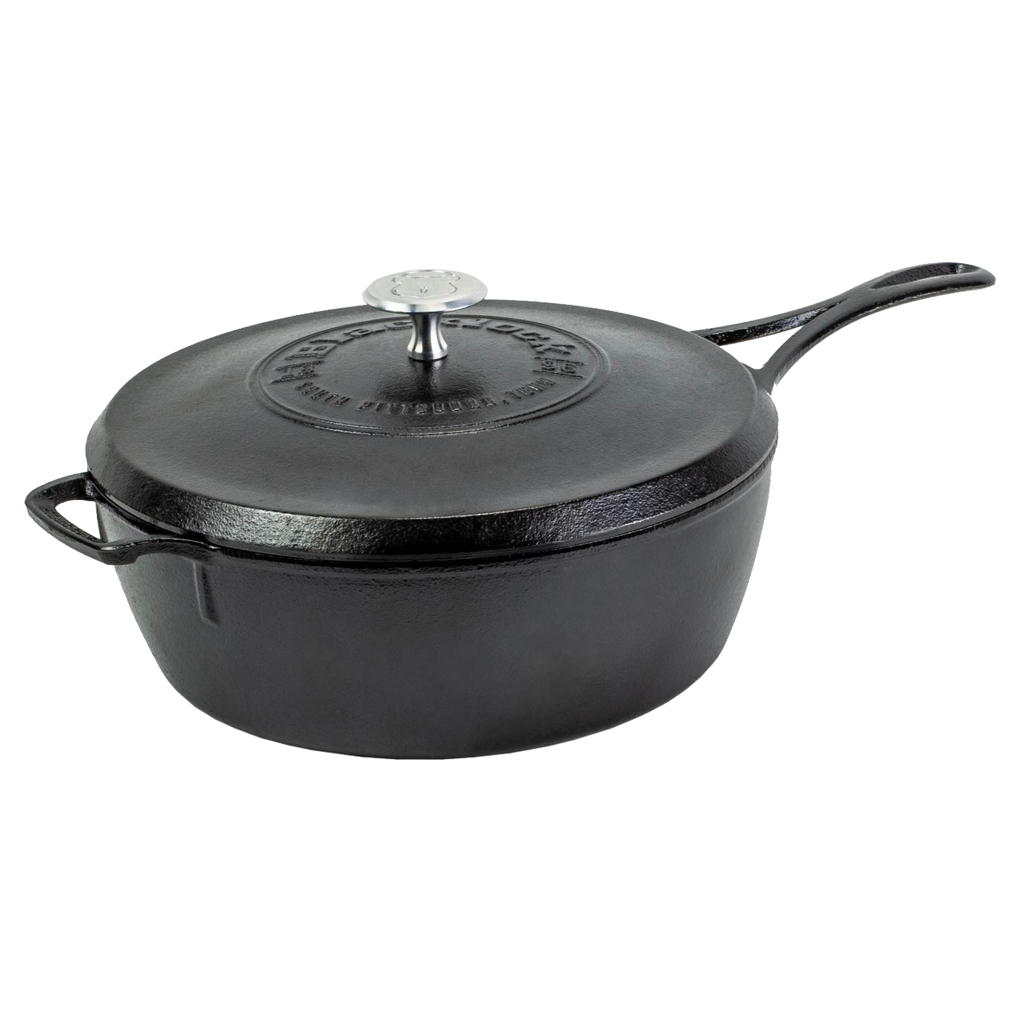 Handcrafted deep cast iron skillet with lid, featuring a lightweight design and triple seasoned finish, perfect for Kitchen & Food, Cookware, Cast Iron, USA Made, and Best Sellers collections.