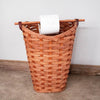 Handcrafted maple wood basket with birch dowel for dispensing toilet paper, Amish made in USA, designed to neatly store three rolls with one on top, perfect for Home & Decor and Household Helpers collections.