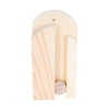 Handcrafted Amish made wooden wall-mount broom holder with a sliding ball for secure broom storage, featured in Home & Decor, Household Helpers, USA Made, and Best Sellers collections.