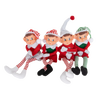 Four handcrafted vintage-style posable pixie elves in assorted holiday attire with striped stockings and felt hats, perfect for Home & Decor and Holiday Decor collections.