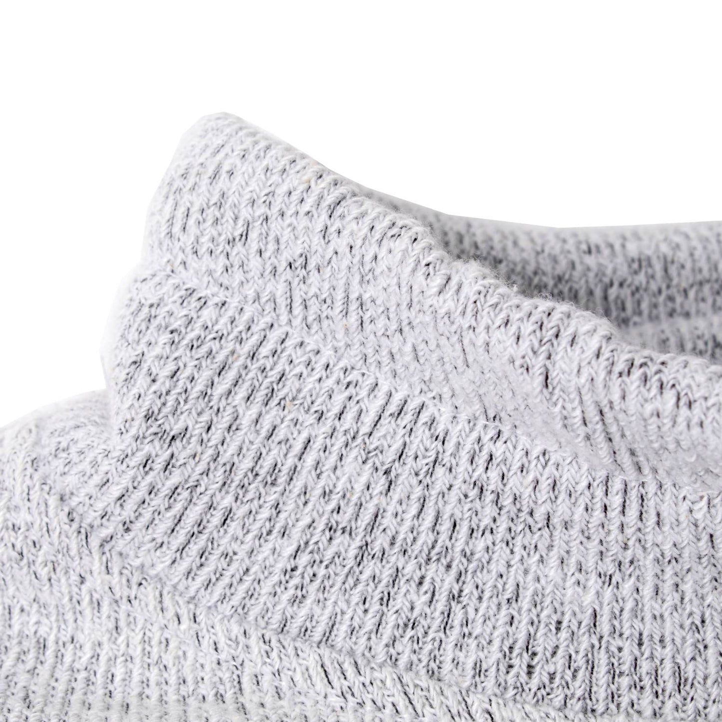 Close-up of a soft, lightweight handcrafted tunnel neck sweatshirt in light gray, designed for comfort and warmth, featured in Health & Wellness, Clothing and Accessories, Best Sellers, and Promo Eligible collections.