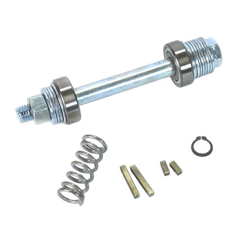 Set of metal replacement parts including bearings, washers, a bolt, a nut, and a spring for maintaining grain mills, featured in Kitchen & Food, Grain Mills, USA Made, and Best Sellers collections.
