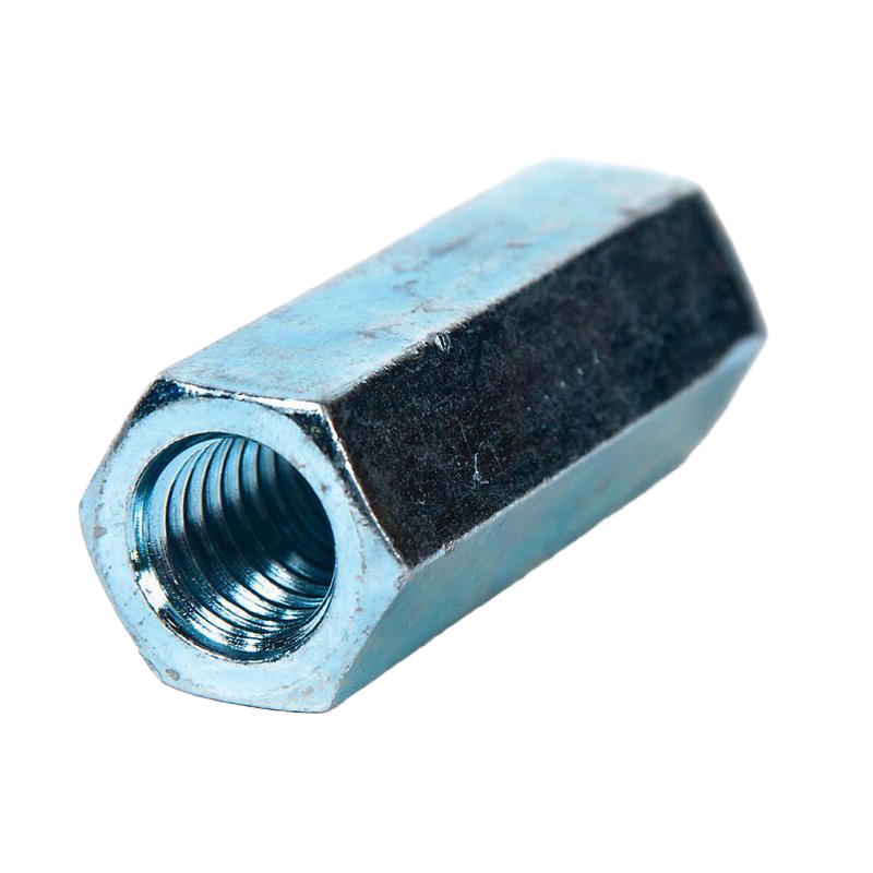 Hexagonal metal coupling with internal threading for connecting pump rod sections, suitable for appliances, water pumps, and pump parts collections.