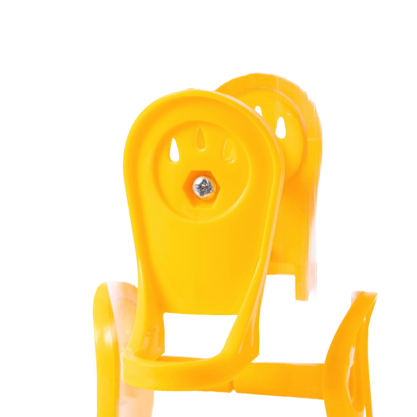 Handcrafted yellow feeding port with molded perch on durable poly tube finch feeder, designed to keep seeds dry, ideal for Farm, Garden & Tool, Animal Care, and Garden Accessories collections.