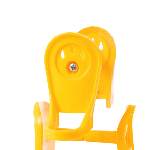 Handcrafted yellow feeding port with molded perch on durable poly tube finch feeder, designed to keep seeds dry, ideal for Farm, Garden & Tool, Animal Care, and Garden Accessories collections.