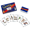 Box and deck of Quiddler word game cards with colorful, illustrated letters laid out in a fan, part of Toys, Books & Games, Children's Toys, and Best Sellers collections.