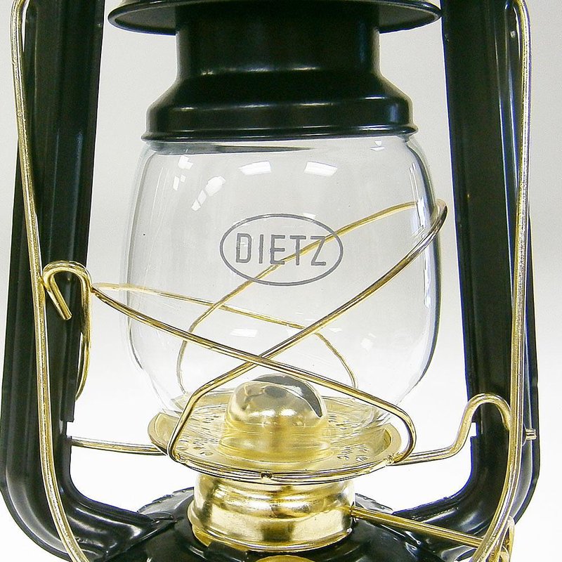 Clear replacement globe with Dietz logo for lanterns, handcrafted for durability and compatibility with original models, ideal for camping, emergency supplies, and lamp collections.