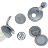 Set of six gray zero waste mason jar lids and inserts with flip and pour tops, designed as eco-friendly household helpers, featured in Home & Decor and Best Sellers collections.