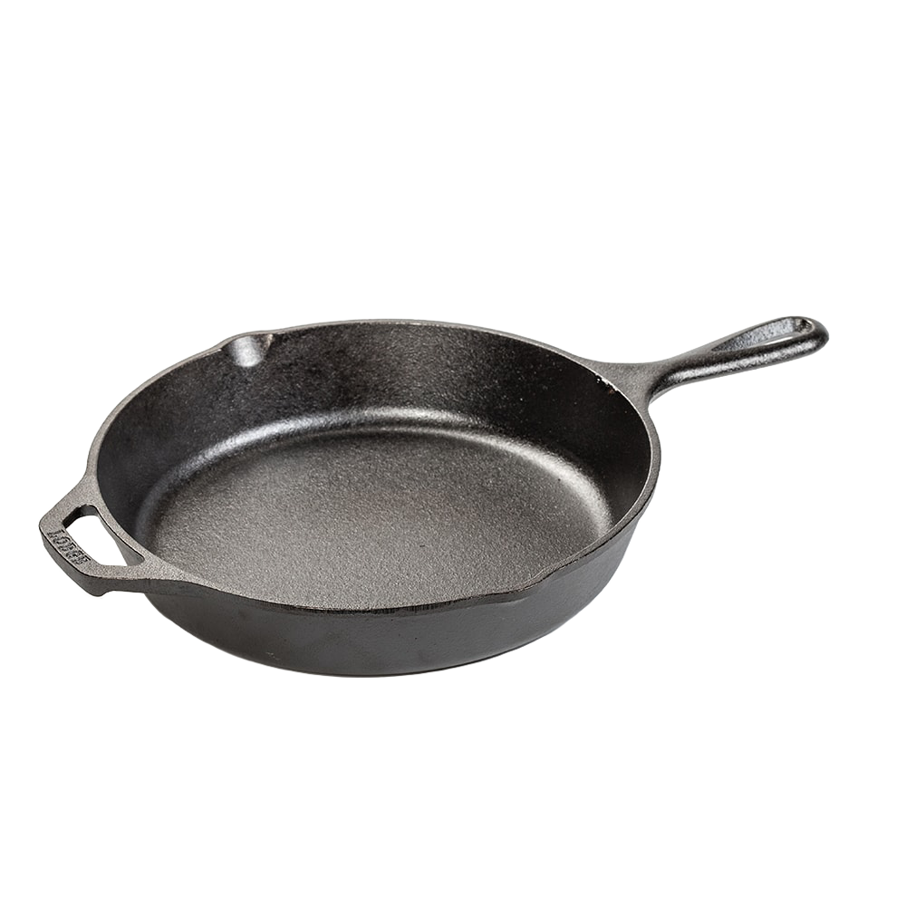 Handcrafted cast iron skillet with a long handle and helper grip, made in USA, designed for lasting heat retention and versatile use in Kitchen & Food, Cookware, Cast Iron, and Best Sellers collections.