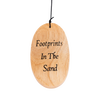 Handcrafted wooden windcatcher with engraved "Footprints In The Sand" text, designed for the Footprints Hand-Tuned Windchime - 40", ideal for Farm, Garden & Tool and Garden Accessories collections.