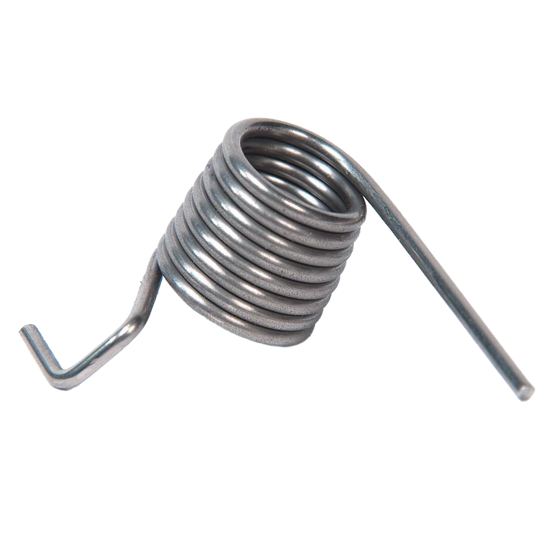 Close-up of a metal replacement spring designed for use in apple peelers, ideal for farm, garden, kitchen, and specialty equipment collections.