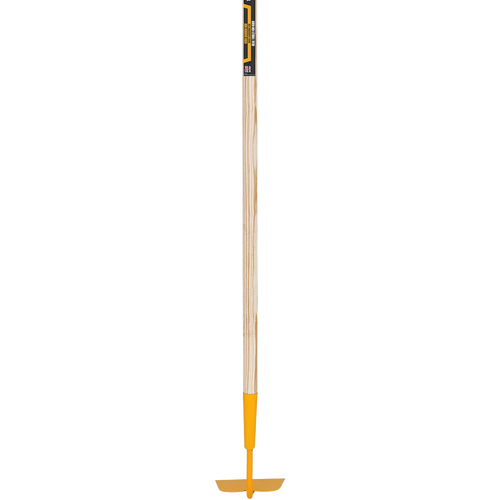 Child-sized durable gardening hoe with a yellow metal head and natural wooden handle, designed for ages 6 and up with adult supervision, featured in Toys, Books & Games, Children's Toys, Outdoor Play, Best Sellers, and Promo Eligible collections.