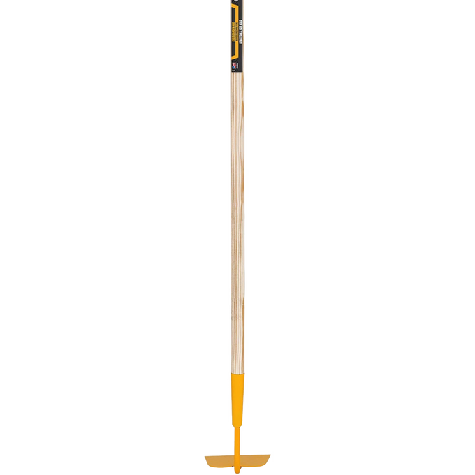 Child-sized durable gardening hoe with a yellow metal head and natural wooden handle, designed for ages 6 and up with adult supervision, featured in Toys, Books & Games, Children's Toys, Outdoor Play, Best Sellers, and Promo Eligible collections.