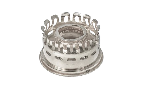 Polished metal heel-less oil lamp gallery top designed for various Aladdin burner models, featured in Lamps & Lighting, Parts and Accessories, Lamp Burners and Collars, Best Sellers, and Promo Eligible collections.