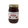 Handcrafted jar of strawberry jam with gold lid and white label displaying strawberry illustrations and "Irresistable Taste," made in USA, featured in Kitchen & Food, Food, Pantry, Peanut Butter & Jellies, Best Sellers, and Promo Eligible collections.