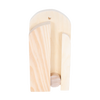 Handcrafted Amish made wall-mounted wooden broom holder with a natural finish, designed for organized storage in Home & Decor, Household Helpers, and Cleaning Utensils collections.