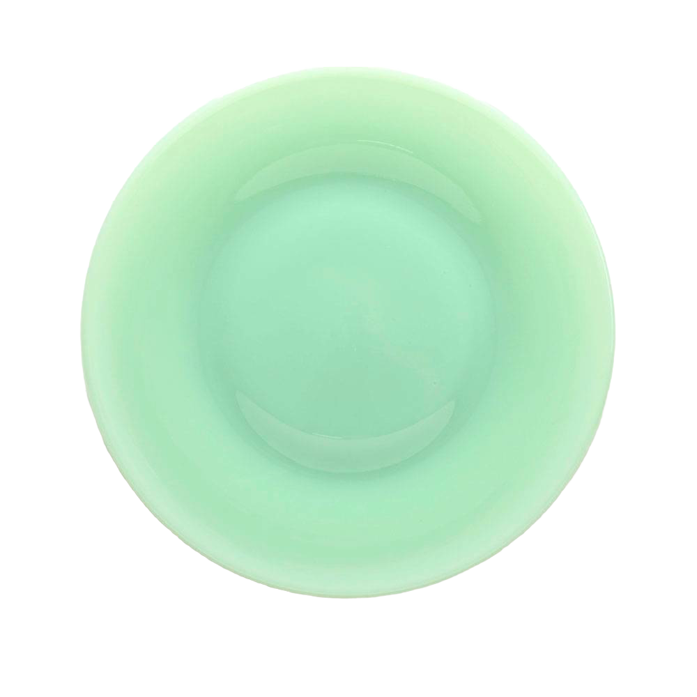 Light green handcrafted glass plate with a smooth, glossy finish, made in the USA and ideal for Kitchen & Food, Storage and Serving, Best Sellers, and Promo Eligible collections.