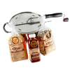 Handcrafted Amish made stovetop popcorn popper set with stainless steel pot, crank handle, two varieties of popcorn kernels, and buttery canola oil, perfect for Kitchen & Food and Snacks collections.