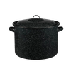 Large durable enamelware stockpot with black speckled finish and lid, crafted for even heating, ideal for Kitchen & Food, Cookware, Pots and Pans, Best Sellers, and Promo Eligible collections.