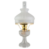 Handcrafted Aladdin Lincoln Drape oil lamp with frosted white glass top shade, clear glass base, and brass burner, perfect for Farm, Garden & Tool, Lamps & Lighting, Emergency Supplies, Oil Lamps, Table Lamps, Best Sellers, and Promo Eligible collections.