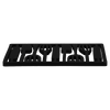 Black rectangular silicone trivet featuring cutouts shaped like various kitchen utensils, designed to protect countertops and tables, perfect for Kitchen & Food and Dinnerware collections.