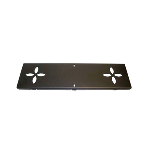 Durable 1/8" thick steel portable base with decorative cutouts, measuring 22" by 6", crafted in USA for Home & Decor, Household Cleaning, and Cleaning Utensils collections.