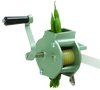 Compact kitchen gadget with stainless steel blades and aluminum body for slicing multiple green beans into thin slivers, ideal for food prep and chopping tasks.
