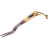 Handcrafted weeding tool with a durable hammer-finished powder-coated steel head and smooth wooden handle featuring a leather loop, perfect for Farm, Garden & Tool and Lawncare collections.