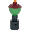 Classic bubble light nightlight with green and red porcelain top and plastic swivel plug, designed to cast a warm holiday glow, ideal for Home & Decor, Holiday Decor, and Best Sellers.
