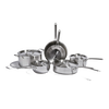 Set of handcrafted fully clad stainless steel pots and pans including saucepans, fry pans, and sauté pan with lids, ideal for Kitchen & Food, Cookware, and Best Sellers collections.