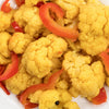 Close-up of handcrafted sweet pickled cauliflower with red bell peppers and spices, locally made in USA, featured in Kitchen & Food, Pantry, Best Sellers, and Promo Eligible collections.