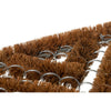Close-up of a durable all-weather doormat with stiff coconut fiber bristles woven through wire rings, designed for porches and entryways in farm, garden, and outdoor accessory collections.