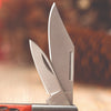 Close-up of a handcrafted Old-Fashioned Barlow Pocket Knife featuring two stainless steel blades and a genuine bone handle, ideal for Farm, Garden & Tool and Hand Tools and Hardware collections.