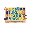 Wooden educational puzzle with 26 colorful raised letters that pronounce each letter when placed correctly, designed for children’s learning and featured in Toys, Children's Toys, Games and Puzzles, Wooden Toys, and Best Sellers collections.