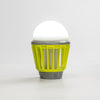Rechargeable mini lantern with bright multi-level lighting and a built-in ultraviolet mosquito trap, featuring durable yellow and gray housing for camping, outdoor, and pest control use.