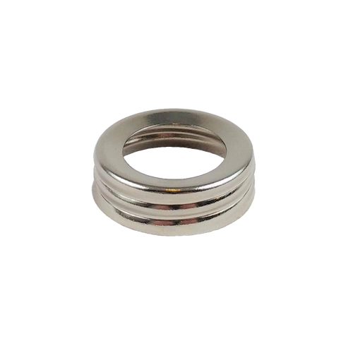 Polished metal lamp thread ring designed to fit most glass fonts, a durable and handcrafted component featured in Lamps & Lighting, Parts and Accessories, and Lamp Burners and Collars collections.