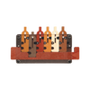 Handcrafted wooden puzzle featuring six colorful bottle shapes arranged on a tray, designed as a challenging brainteaser toy in Toys, Books & Games and Puzzles collections.