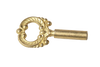 Brass-plated, lacquered key with ornate die-cast design, suitable for electric lamp parts and accessories, featured in Lamps & Lighting and Electric Conversion collections.