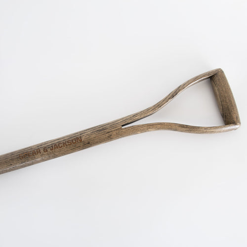Weatherproof hardwood D-grip handle with ergonomic shape and brushed finish, designed for comfortable use in Farm, Garden & Tool and Digging and Cultivating collections.