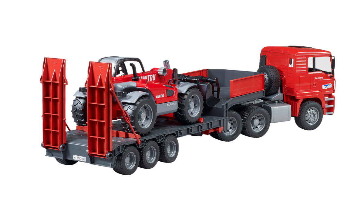 Bruder Toys MAN TGA Low Loader with Manitou Telehandler
