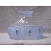 Blue glass lamp shade with soft floral details and ruffled top edge, designed to diffuse light gently for Aladdin oil lamps, featured in Lamps & Lighting and Best Sellers collections.