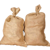 Set of two strong burlap bags made from natural fibers, handcrafted and sewn in the USA, ideal for garden accessories, farm use, and storage in best sellers and promo eligible collections.