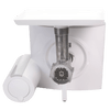 White food and meat grinder attachment with stainless steel grinding plate, designed for use with Bosch Universal Mixers, ideal for Kitchen & Food, Kitchen Gadgets, and Butchering Supplies collections.