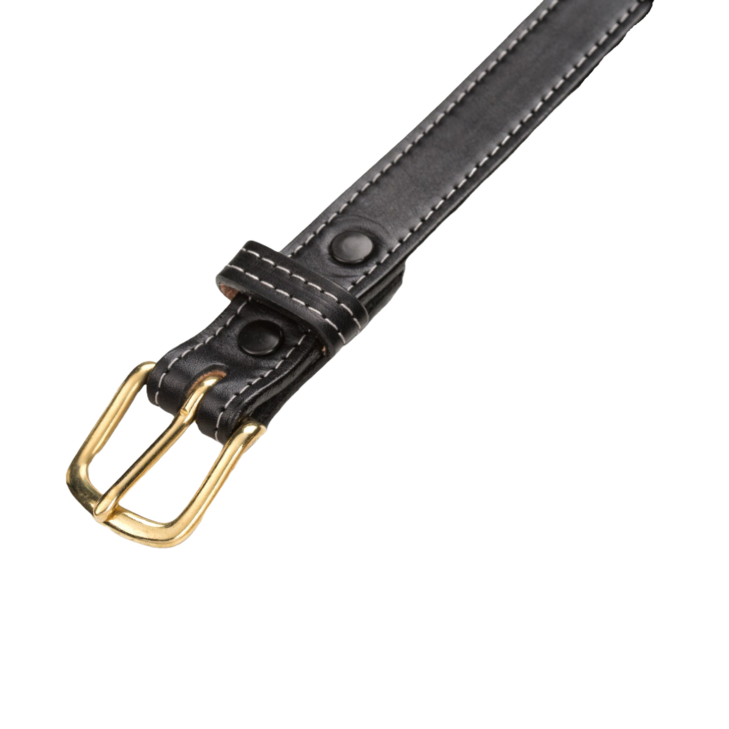 Handcrafted black genuine English bridle leather belt with brass buckle and meticulous stitching, Amish made in USA, featured in Clothing and Accessories, USA Made, and Best Sellers collections.