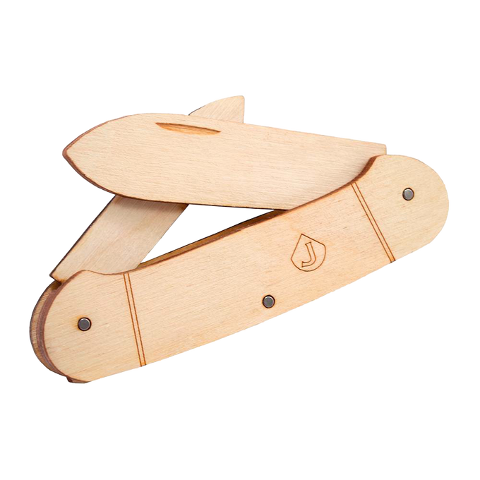 Handcrafted wooden pocket knife kit with snap-fit pieces for safe woodworking play, made in USA, ideal for Toys, Books & Games, Children's Toys, Arts and Crafts, Wooden Toys collections.