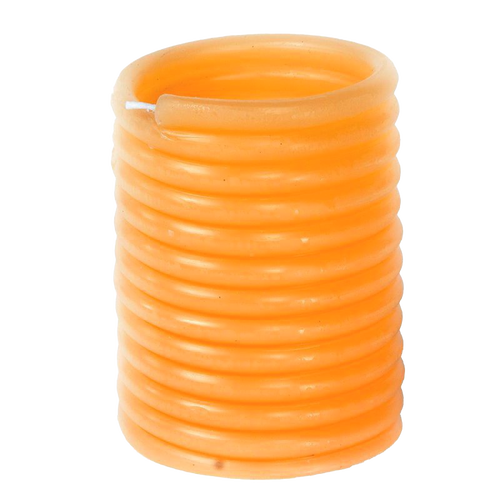 Handcrafted beeswax coil candle refill providing up to 40 hours of burn time, designed for use with hurricane candle lamps, featured in Candles and Lamps & Lighting collections.