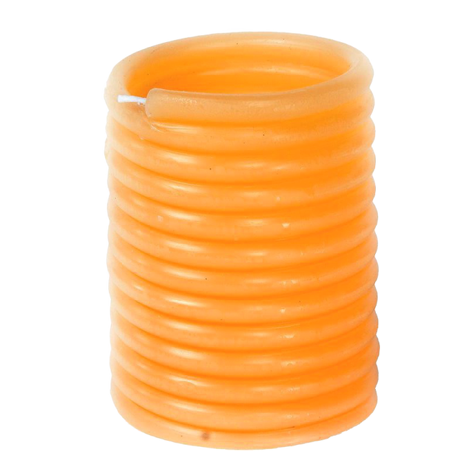 Handcrafted beeswax coil candle refill providing up to 40 hours of burn time, designed for use with hurricane candle lamps, featured in Candles and Lamps & Lighting collections.
