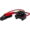 Compact jump start unit with heavy-duty red and black clamps and sturdy black base, compatible with Milwaukee and DeWalt batteries, ideal for Farm, Garden & Tool and Hand Tools collections.